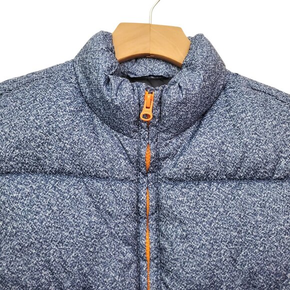 Old Navy Puffer Vest Kids Large 10/12 Blue Full Zip High Neck Winter Warm Cozy - Picture 2 of 10